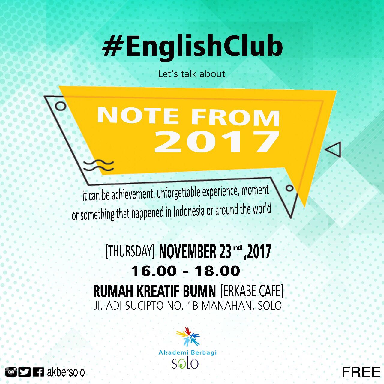 Solo: #EnglishClub – Let’s Talk About Note From 2017 