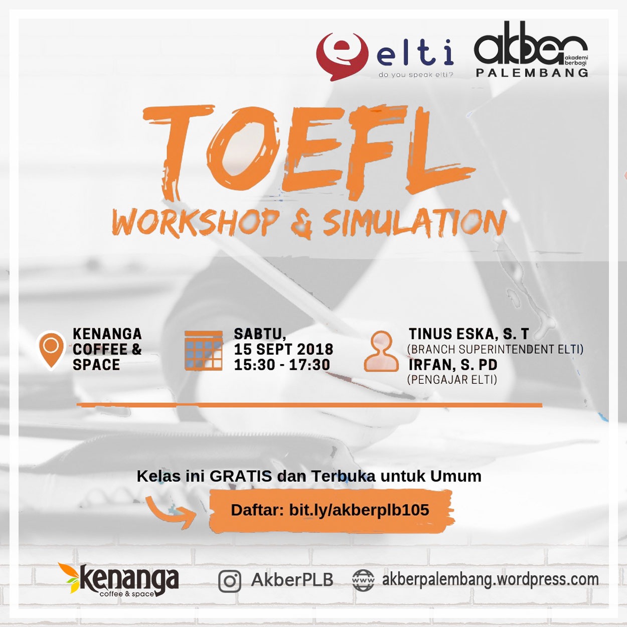Palembang: TOEFL Workshop & Simulation 